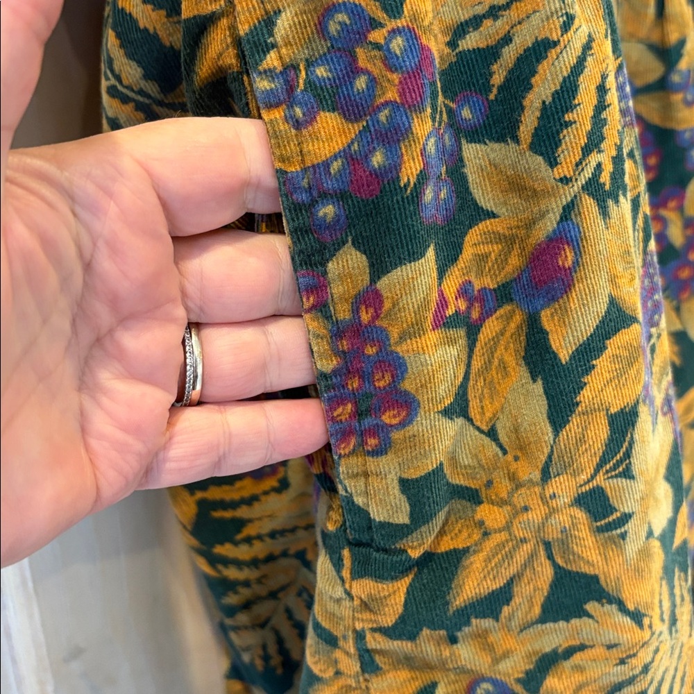 Vintage Eddie Bauer Corduroy Floral & Berry Long Sleeve RARE Dress Size XL - Picture 6 of 8